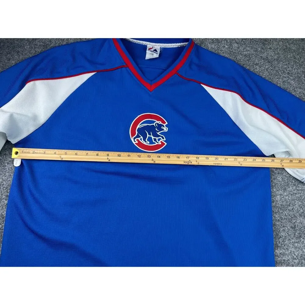 Majestic Chicago Cubs 2X Baseball Jersey Pullover Walking Bear Logo #855